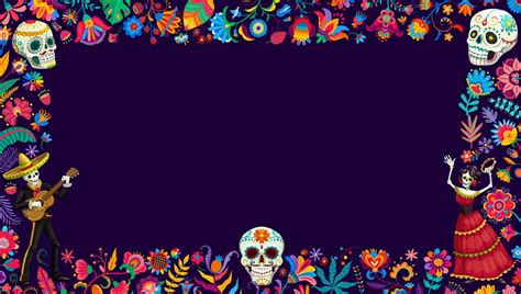 Dia de Los Muertos or Day of Dead holiday frame 29694777 Vector Art at ...