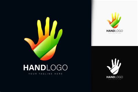 Hand logo design with gradient 4584041 Vector Art at Vecteezy