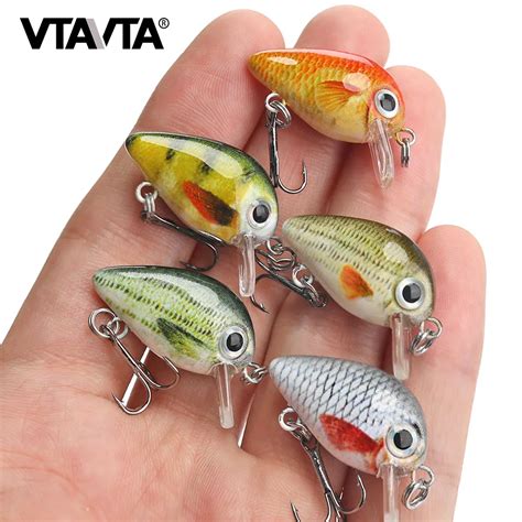 Vtavta 5pcs 15g 3cm Mini Wobblerscrankbait Fishing Lure Artificial