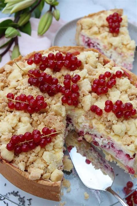 Johannisbeer Käsekuchen mit Streuseln