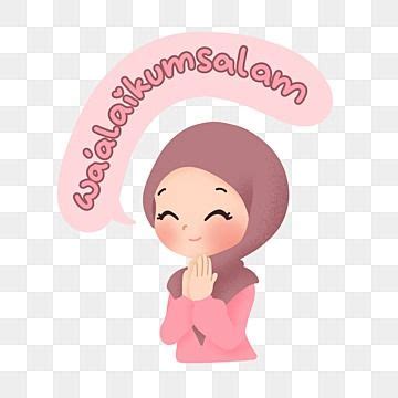 Assalamu Alaikum Png Image Cute Hand Drawn Chocolate Hijab Girl With