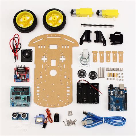 Kit Chasis Coche Robot Inteligente 2wd Ultrasonidos Leanteces