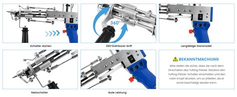 Aomdom Tufting Gun 2 en 1 5 40 Étapes S Tufting Gun Cut and Loop 7 21