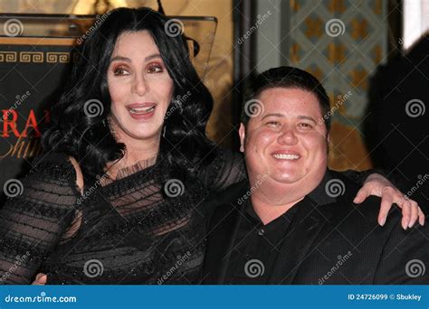 Chaz Bono,Cher editorial stock image. Image of hand, footprint - 24726099