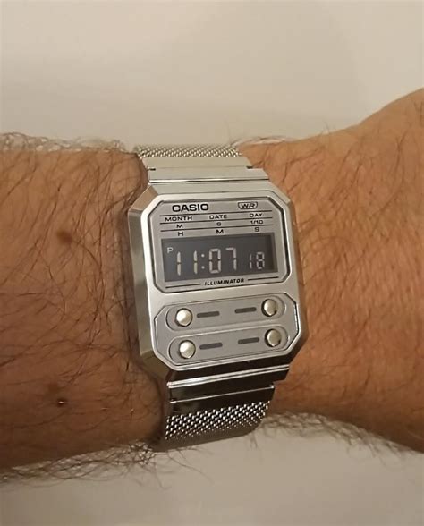 Casio A100 On A1000 Milanese Band, Looks Much Better Match Than ...