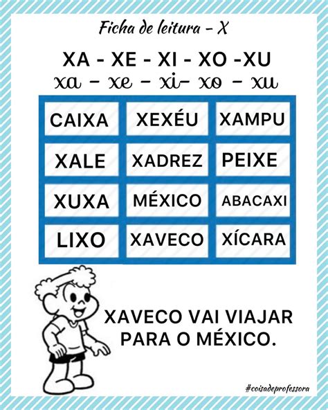 Ficha De Leitura Letra X Atividades Alfabetização E Letramento Leitura Para Alfabetização