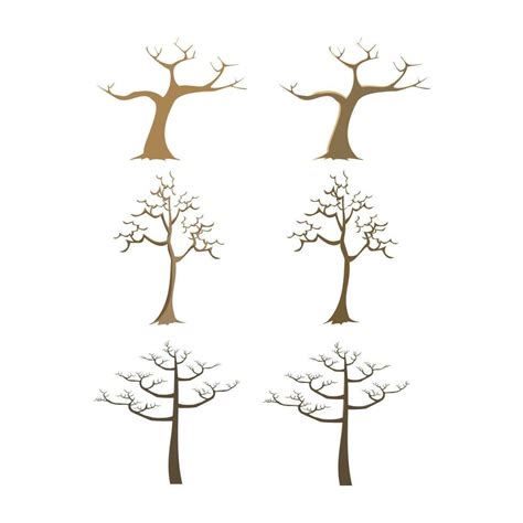 Naked Trees Silhouettes Set Hand Drawn Isolated Illustrations 23841822
