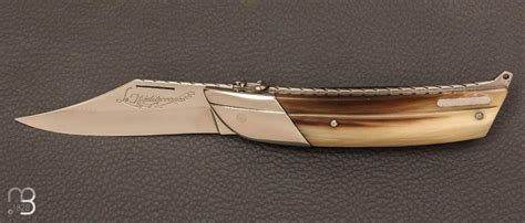 Couteau Le Méditerranée corne blonde par Jean Pierre Mutter couteaux berthier