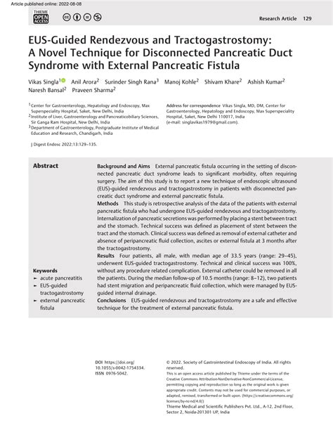 Pdf Eus Guided Rendezvous And Tractogastrostomy A Novel Technique