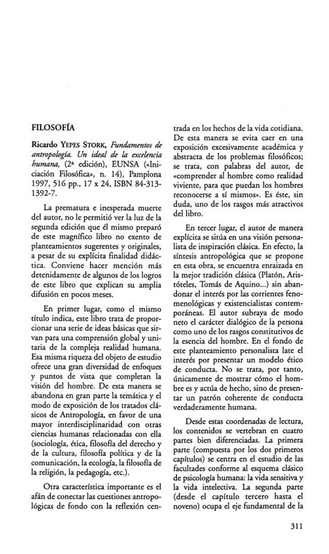 PDF Ricardo YEPES STORK Fundamentos de antropología Un ideal de la