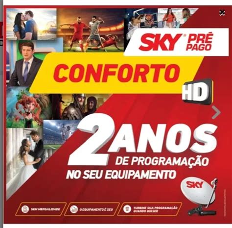 Receptor Sky Pre Pago Hd 2 Anos Canais Livre Parcelamento Sem Juros