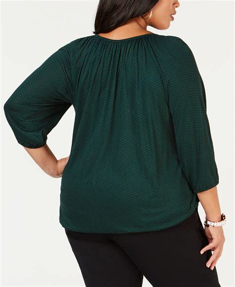 Michael Kors Plus Size Printed Top Macys