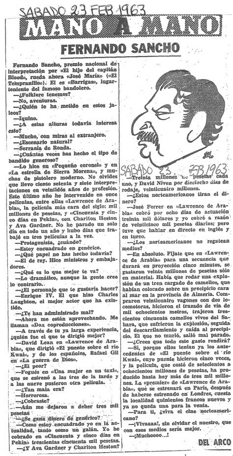 Blog Homenaje A Manuel Del Arco Fernando Sancho 23 Febrero 1963