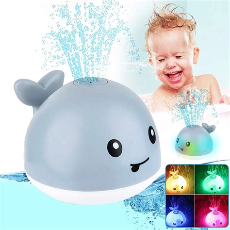 Baby Light Up Bath Tub Toys Whale Water Sprinkler Pool Toys For