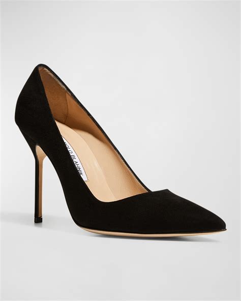 Manolo Blahnik Bb 105mm Suede Pumps Neiman Marcus