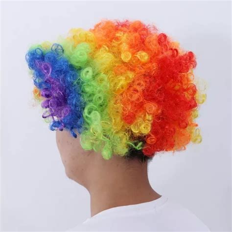 BUNTE CLOWN KOSTÜMPERÜCKE AFRO CLOWN VOLLFARBPERÜCKE für Halloween