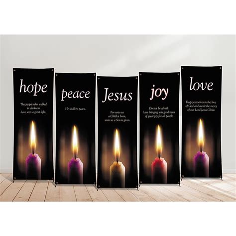 Advent Candle Series Banner Set Church Candles