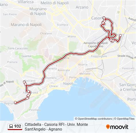 Linea 932 orari fermate e mappe Napoli Agnano Università Aggiornato