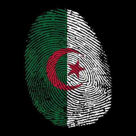 Premium Vector Algeria Flag On Finger Imprint