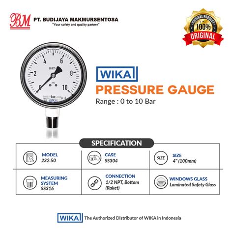 Wika Pressure Gauge Inch Npt To Bar Bjmsonline