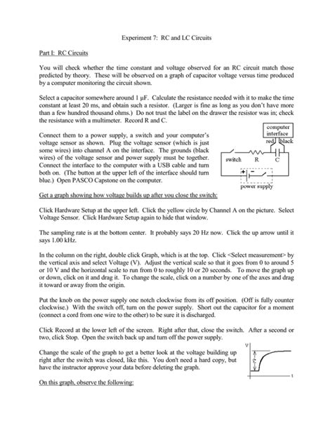 Experiment 7 Rc And Lc Circuits