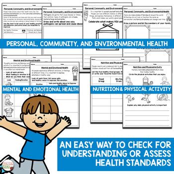 Health Activities And Worksheets For First Grade Health Standards