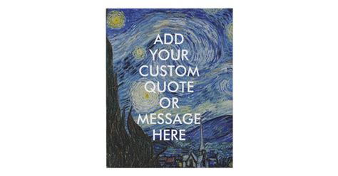 Vincent Van Gogh Starry Night Custom Quote Faux Canvas Print | Zazzle