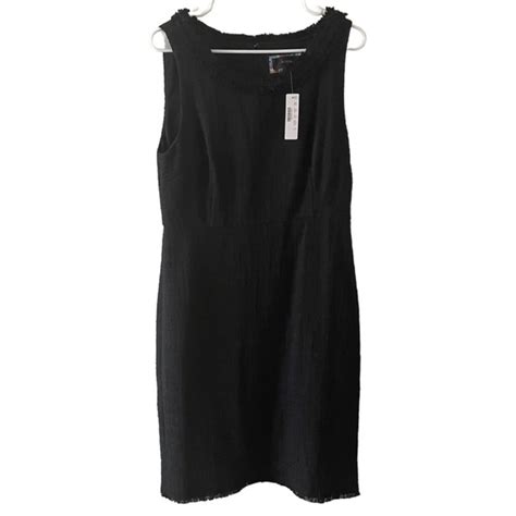 J Crew Dresses J Crew Textured Fringe Tweed Sheath Dress In Black