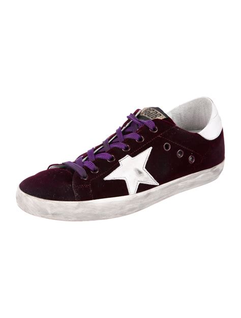 Golden Goose Superstar Velvet Sneakers Burgundy Sneakers Shoes