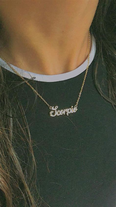 Scorpio Jewelry Gold Name Necklace Silver Necklaces Chain Necklace