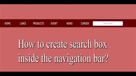 How To Create Search Box Inside The Navigation Bar Using Html And Css