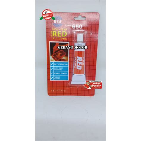 Jual Lem Silikon Merah Red Silicone Lem Red Sealer 30 Gr Shopee