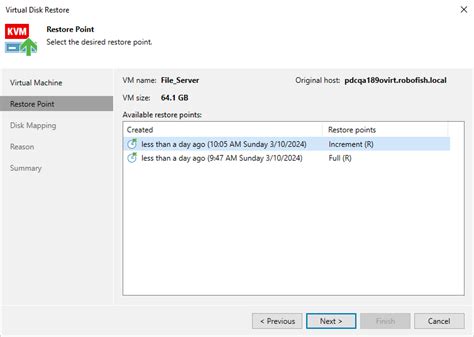 Step Select Restore Point Veeam Backup For Oracle Linux