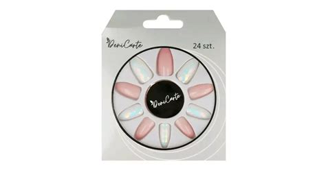 Deni Carte Sztuczne Paznokcie Tipsy Nude Syrenka 24 Sztuki Klej 2g