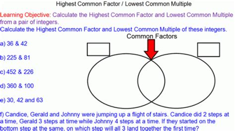 How To Find The Lowest Common Multiple Using Venn Diagrams C