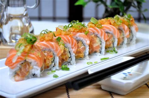 Fire Cracker Roll At Nomura Sushi Sushi Recipes Sushi Food