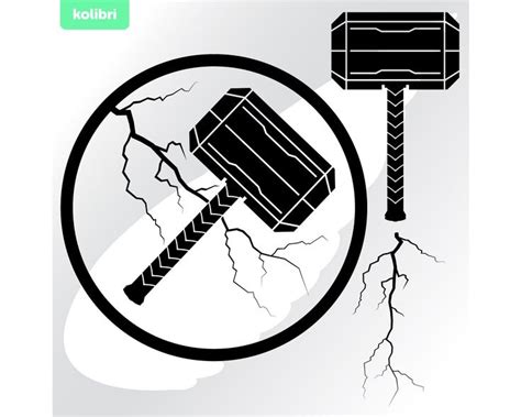 Thor Hammer Svg Thor Svg Hammer Clipart Lightning Svg Thor Sign Svg