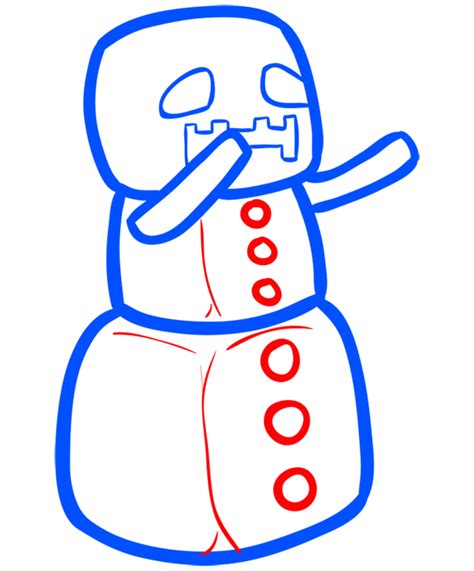 How To Draw A Chibi Snow Golem From Minecraft Easy Drawing Tutorials