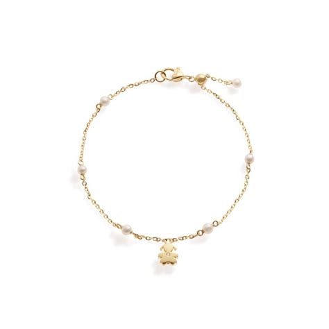 LeBebé Bracciale Bimba Oro Giallo Perle E Diamante LBB 833