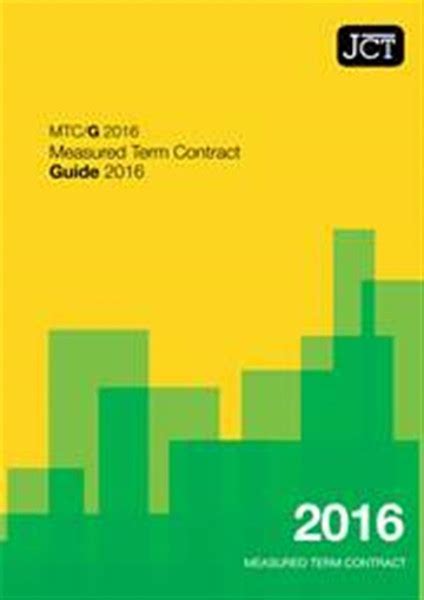 Jct Measured Term Contract Guide 2016 Riba Books