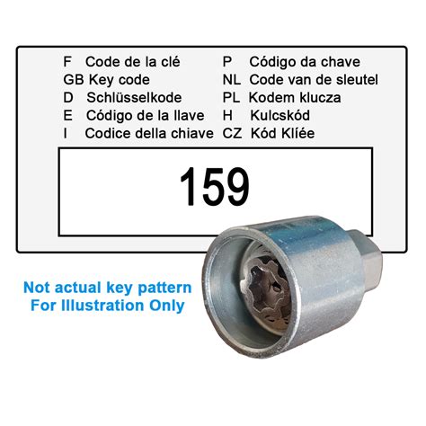 Wheel Locking Wheel Nut Key For Renault Key Code X Wheel