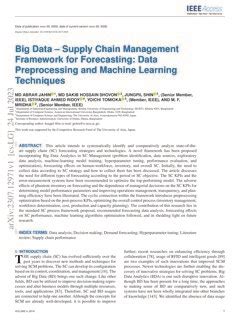 Big Data Supply Chain Management Framework For Forecasting Data