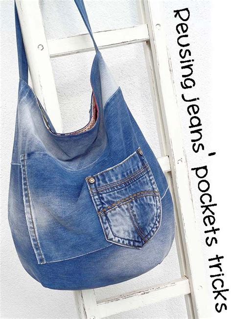 Jeans Pockets Make It In Denim Denim Bag Diy Denim Bag Old Jeans