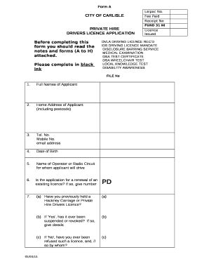 DRIVERS LICENCE APPLICATION Doc Template | pdfFiller