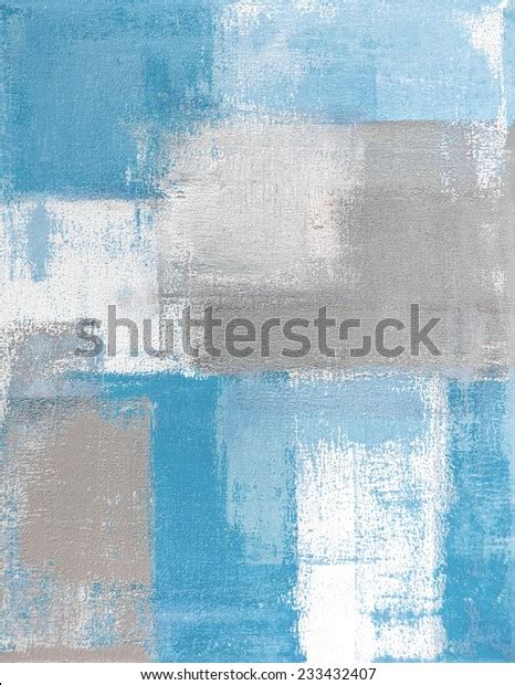 Grey Blue Abstract Art Painting Stock Illustration 233432407