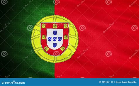 Natural Waving Fabric Texture Of Portugal National Flag Graphic