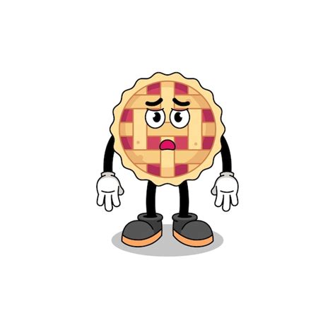 Premium Vector Apple Pie Cartoon Illustration With Sad Face Clip