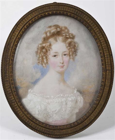 Signed Miniature Portrait On Ivory Of Lady