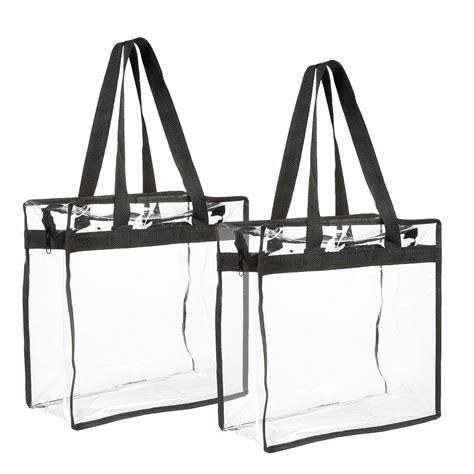 2-Pack Transparent Bag - Clear Tote Bag with Zipper - Stadium Approved ...