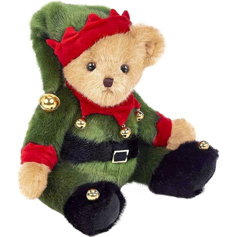 Bearington Jingle Toes Christmas Plush 14 Inch Teddy Bear Elf Stuffed